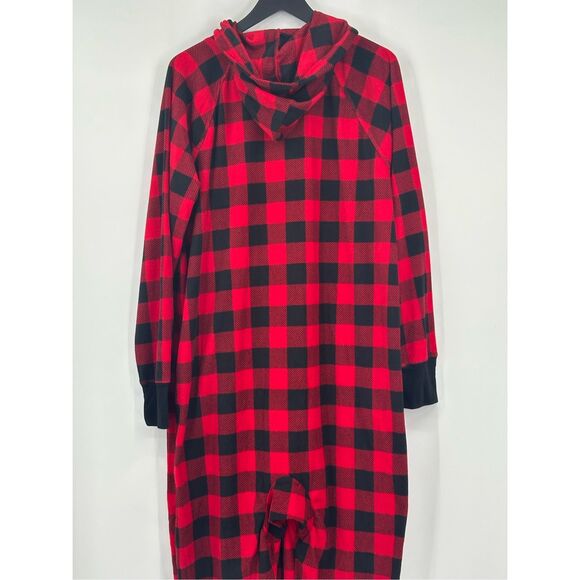 Macy’s Family PJ’s one piece women’s hooded black and red size XL - Picture 10 of 10